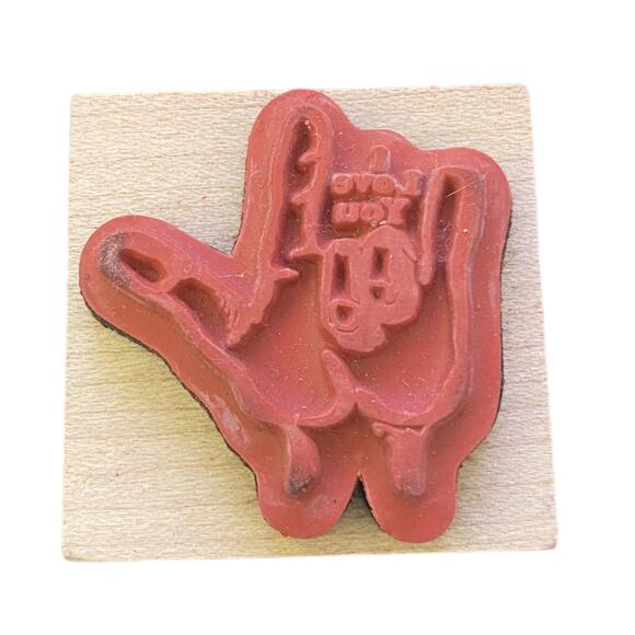 Inkadinkado 173-J I Love You Sign Language Rubber Stamp - Picture 2 of 2